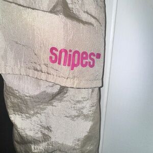 Snipes Streetwear Womens Size Small Tan Nylon Joggers Track Pants New NWT